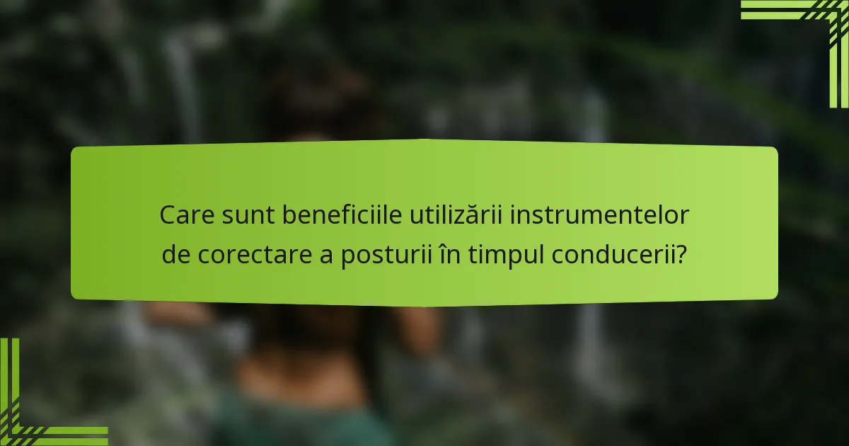 Care sunt beneficiile utilizării instrumentelor de corectare a posturii în timpul conducerii?