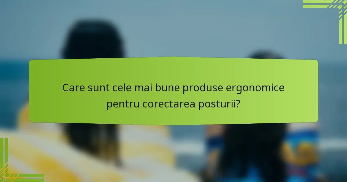 Care sunt cele mai bune produse ergonomice pentru corectarea posturii?