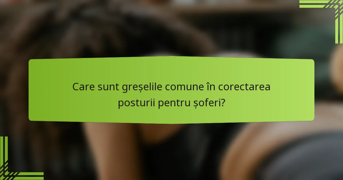Care sunt greșelile comune în corectarea posturii pentru șoferi?