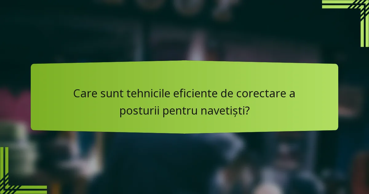 Care sunt tehnicile eficiente de corectare a posturii pentru navetiști?