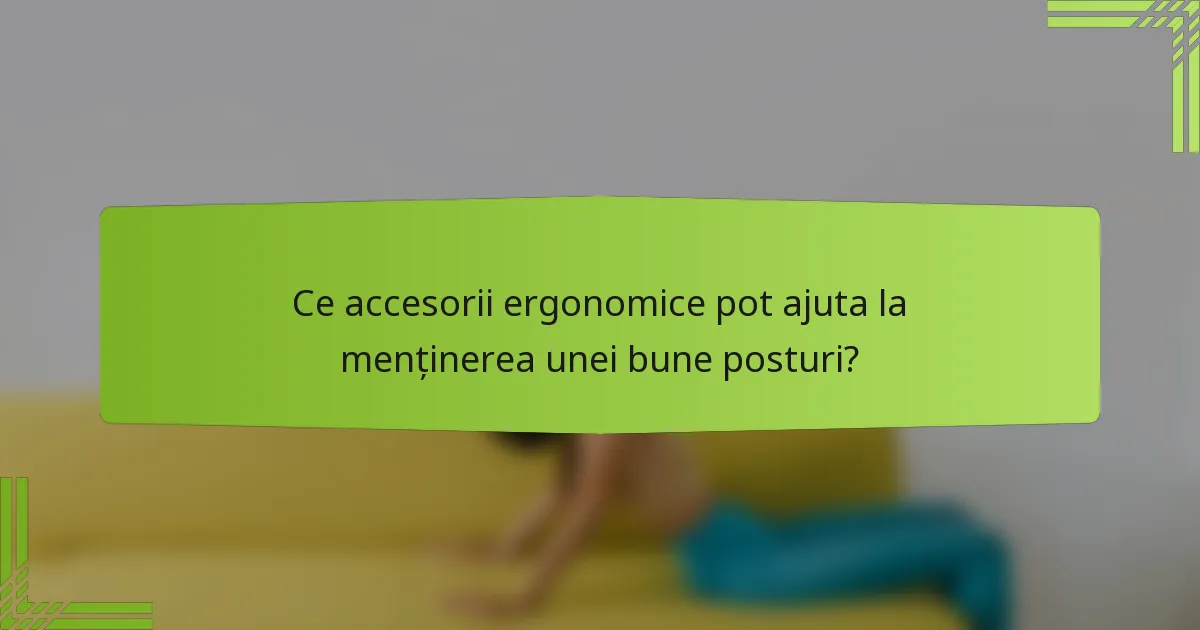 Ce accesorii ergonomice pot ajuta la menținerea unei bune posturi?