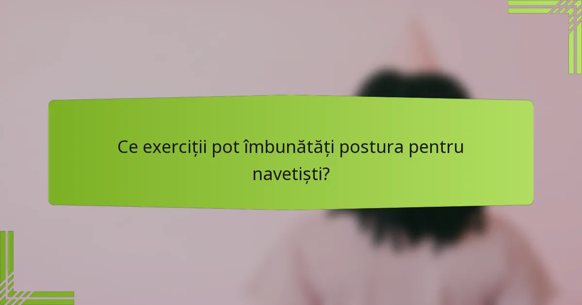 Ce exerciții pot îmbunătăți postura pentru navetiști?