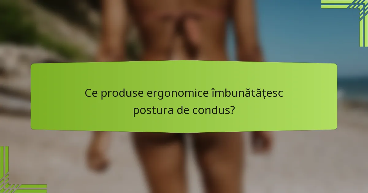 Ce produse ergonomice îmbunătățesc postura de condus?