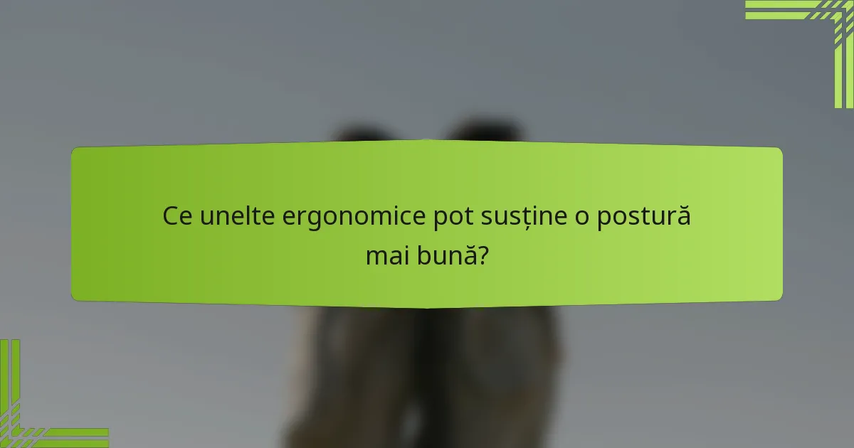 Ce unelte ergonomice pot susține o postură mai bună?