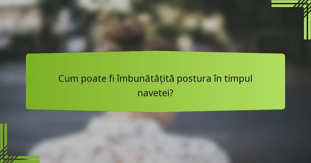 Cum poate fi îmbunătățită postura în timpul navetei?