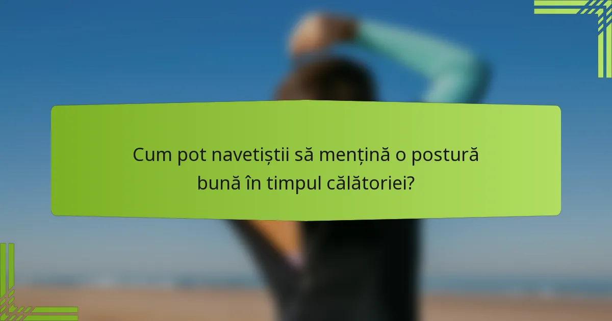 Cum pot navetiștii să mențină o postură bună în timpul călătoriei?