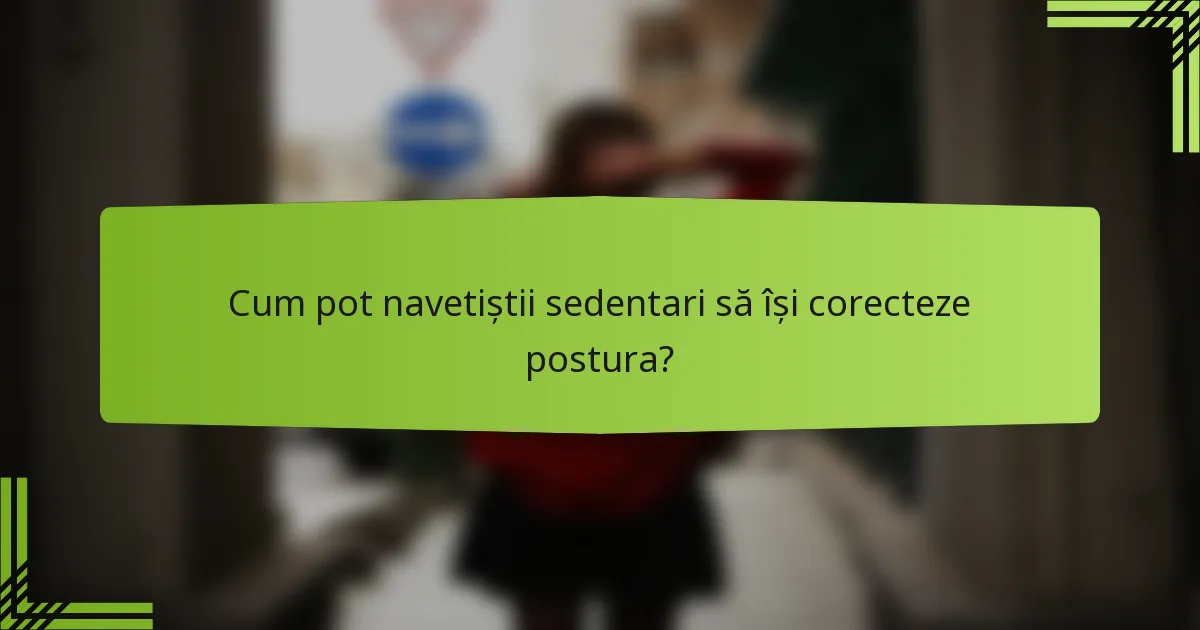 Cum pot navetiștii sedentari să își corecteze postura?