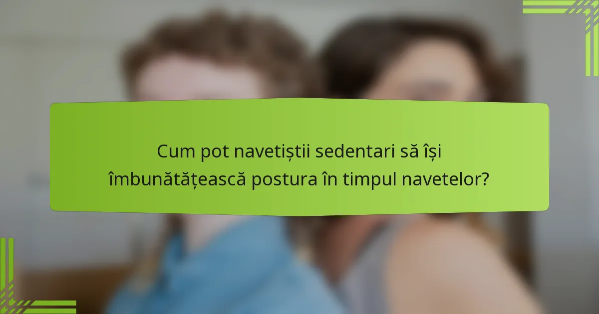 Cum pot navetiștii sedentari să își îmbunătățească postura în timpul navetelor?