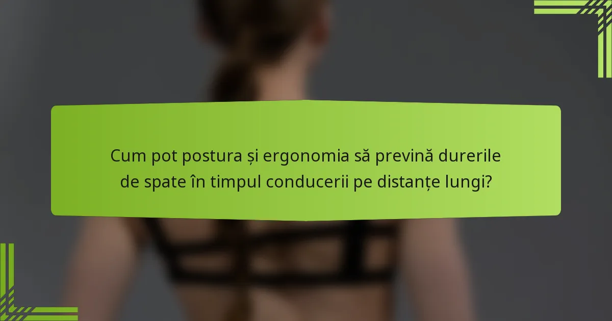 Cum pot postura și ergonomia să prevină durerile de spate în timpul conducerii pe distanțe lungi?