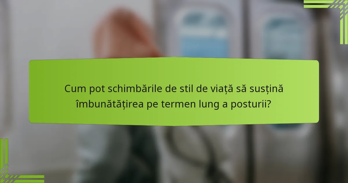 Cum pot schimbările de stil de viață să susțină îmbunătățirea pe termen lung a posturii?