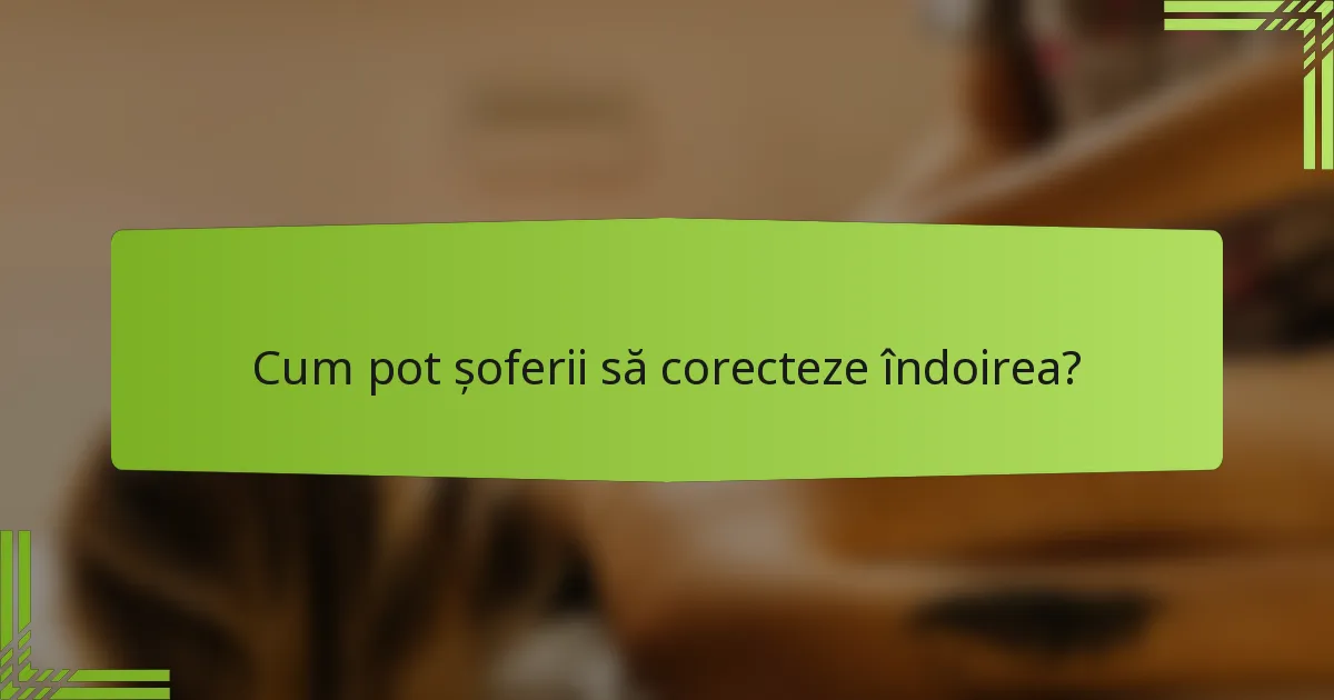 Cum pot șoferii să corecteze îndoirea?