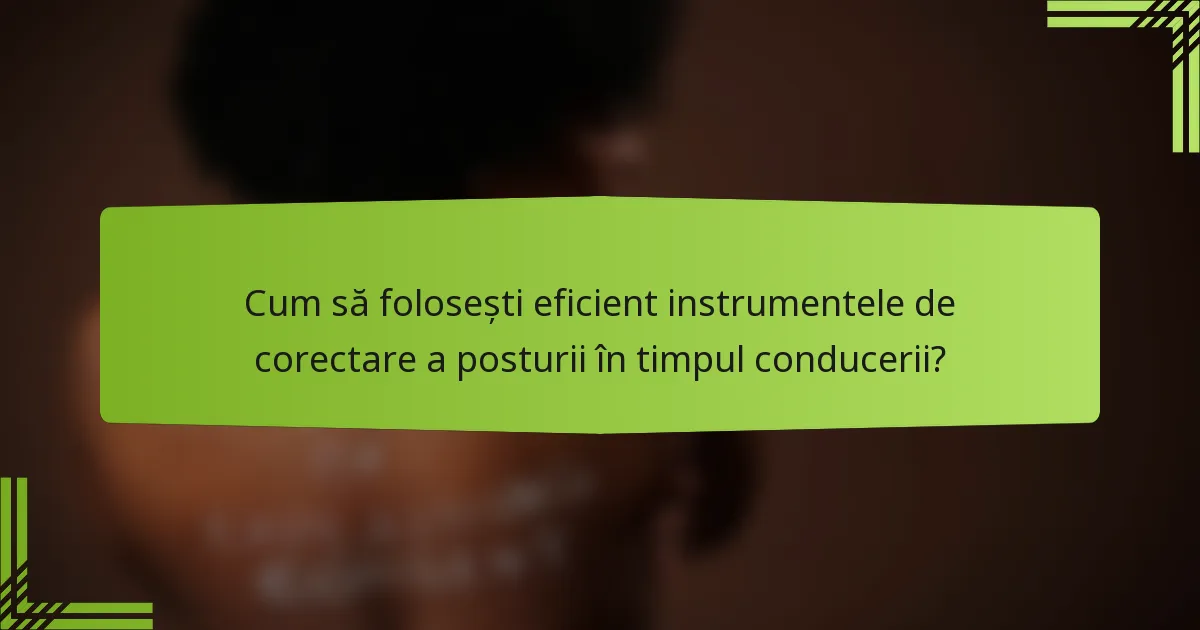 Cum să folosești eficient instrumentele de corectare a posturii în timpul conducerii?