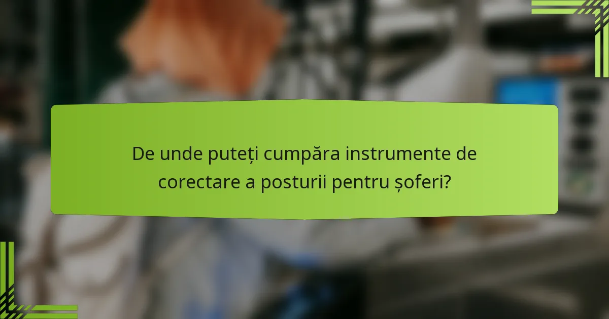 De unde puteți cumpăra instrumente de corectare a posturii pentru șoferi?